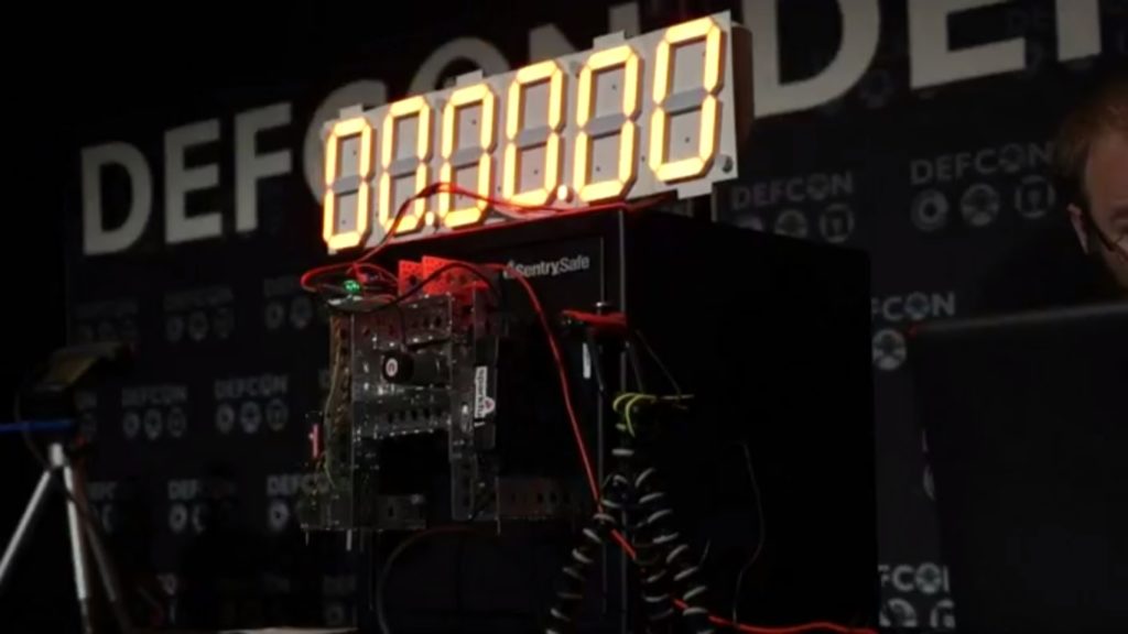 Robot opened the safe lock