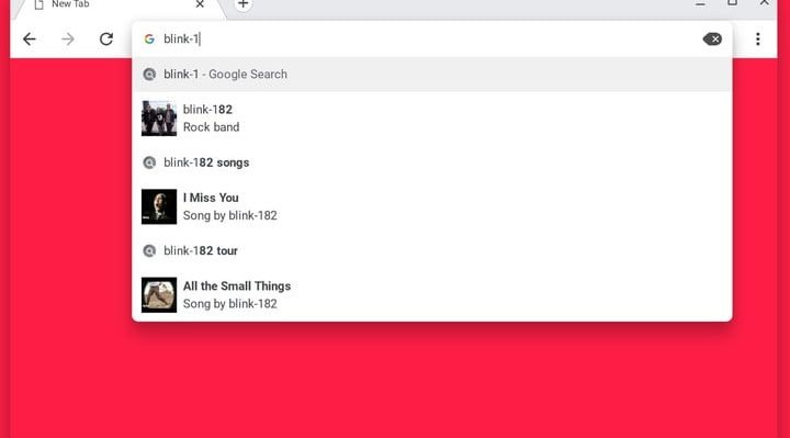 New Chrome Search bar with images